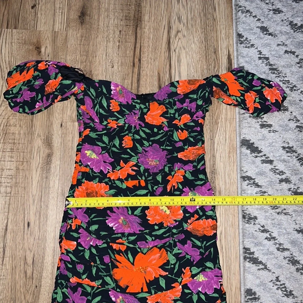 NEW! Zara Floral Print Off the Shoulder Mini Dress - Picture 11 of 13